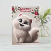 Meowy kerstfeestay-kaart bedankkaart (Staand voorkant)