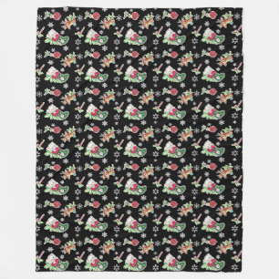 Meowy KerstHappy Reindeer Fleece Deken