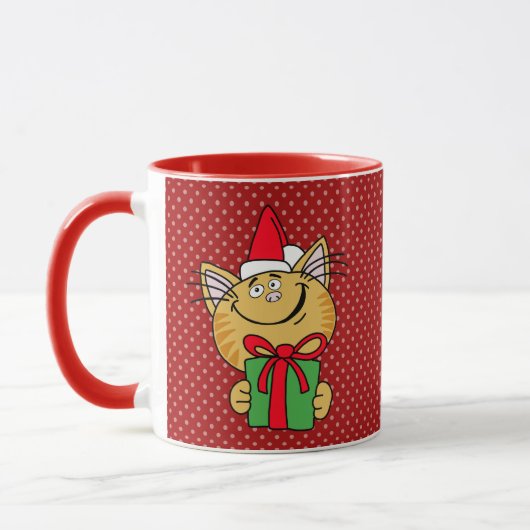 Meowy kerstkat 11 oz klassieke Mok (Links)