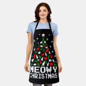 Meowy kerstkat-boom Ugly Schort (Gedragen)