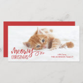 Meowy kerstkat foto feestdagenkaart (Voorkant / Achterkant)