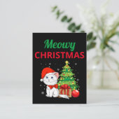 Meowy kerstkat Holiday Briefkaart (Staand voorkant)