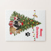 Meowy kerstkat/kattever legpuzzel (Horizontaal)
