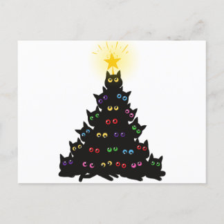 Meowy Kerstkat kerstboom Briefkaart