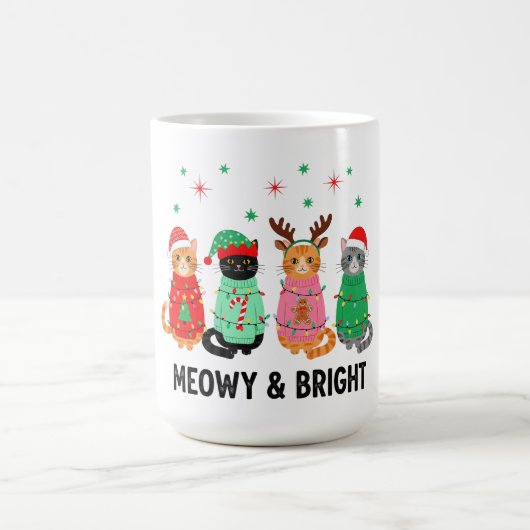 Meowy kerstkat koffiemok (Center)