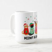 Meowy kerstkat koffiemok (Voorkant links)