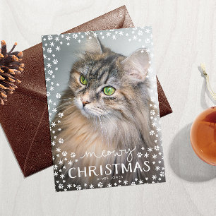 Meowy kerstkat Lover Holiday-fotokaart Feestdagenkaart
