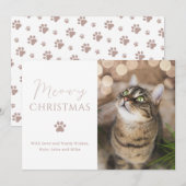 Meowy kerstkat met kerstmis feestdagenkaart (Voorkant / Achterkant)