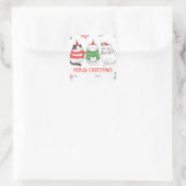Meowy kerstkat sticker cadeaulabels (Tas)