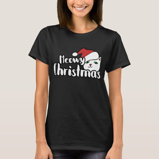 Meowy kerstkat t-shirt (Voorkant)