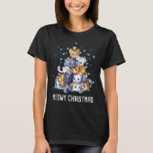 Meowy kerstkat Tree T shirt (Voorkant)