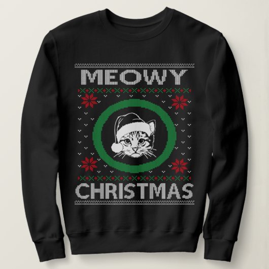 Meowy kerstkat Ugly Sweater for Holiday (Design voorkant)