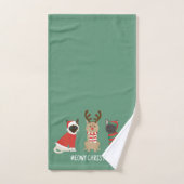 Meowy kerstkatten bad handdoek (Handdoek)