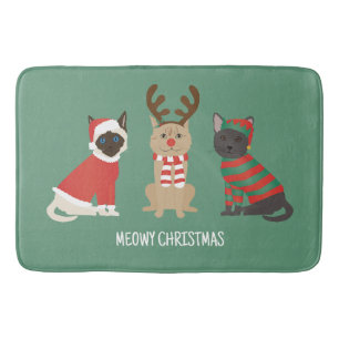 Meowy kerstkatten badmat
