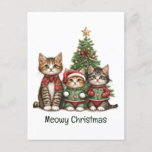 Meowy kerstkatten briefkaart