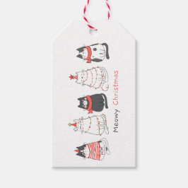 Meowy kerstkatten cadeaulabel