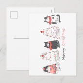 Meowy kerstkatten feestdagenkaart (Voorkant / Achterkant)