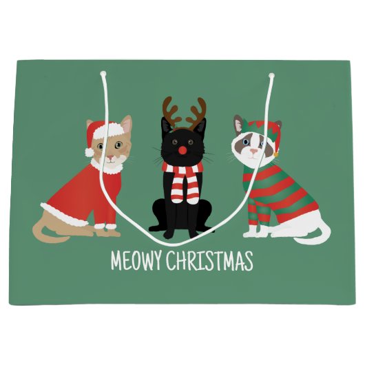 Meowy kerstkatten groot cadeauzakje (Voorkant)