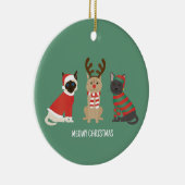 Meowy kerstkatten keramisch ornament (Rechts)