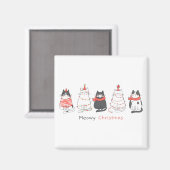 Meowy kerstkatten magneet (Voorkant / Achterkant)