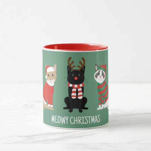 Meowy kerstkatten mok (Midden)