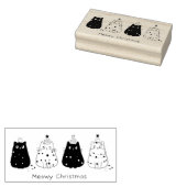 Meowy kerstkatten rubberstempel (Gestempeld)