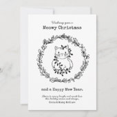 Meowy kerstkleur Uw eigen kat in licht Feestdagenkaart (Voorkant)