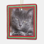 Meowy kerstLijst  Kat Keramisch Ornament (Links)