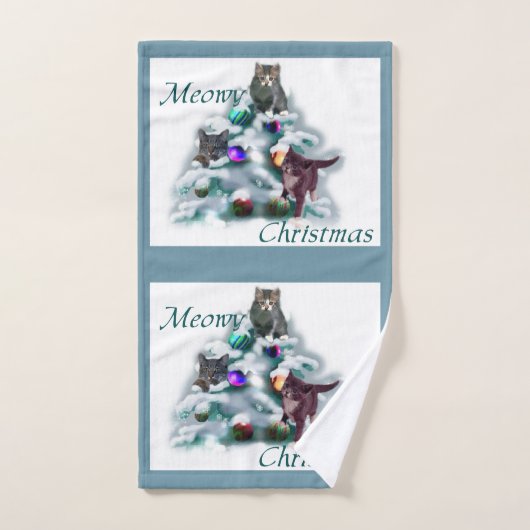 Meowy Kerstmis Bad Handdoek (Handdoek)