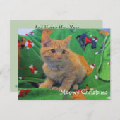 Meowy Kerstmis Bedankkaart (Voorkant / Achterkant)