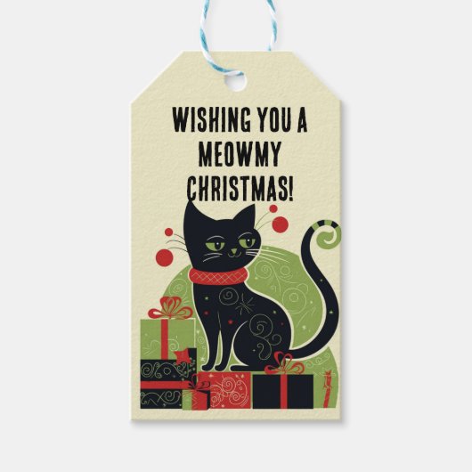 Meowy Kerstmis! Cadeaulabel (Voorkant)