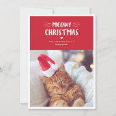 Meowy Kerstmis | Cute Cat Holiday-fotokaart Feestdagenkaart (Voorkant)