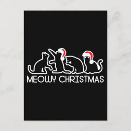 Meowy Kerstmis, Cute Santa Cats Xmas Season Briefkaart