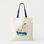 Meowy Kerstmis, een Keuty Cat Bubble Bath Tote Bag (Voorkant)