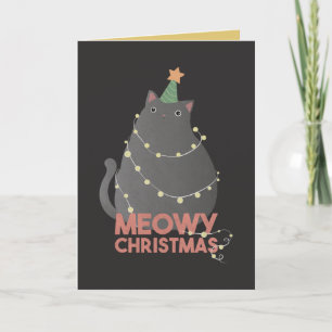 Meowy Kerstmis Feestdagen Kaart