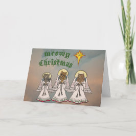 Meowy Kerstmis Feestdagen Kaart