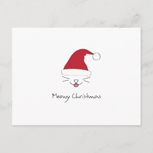 Meowy Kerstmis Feestdagenkaart (Voorkant)