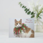 Meowy Kerstmis Feestdagenkaart (Staand voorkant)