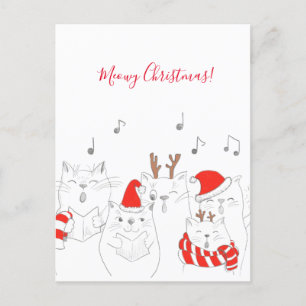 Meowy Kerstmis! Funny Cats/Personalized Briefkaart