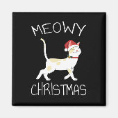 Meowy Kerstmis - Funny Kerstmis 2022 Magneet (Voorkant)