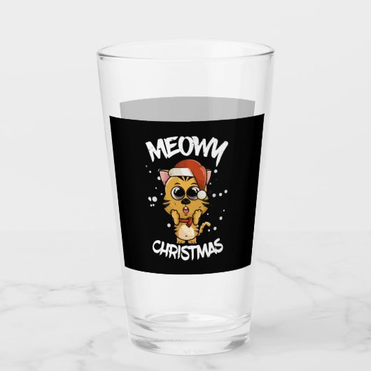 meowy kerstmis glas (Voorkant)