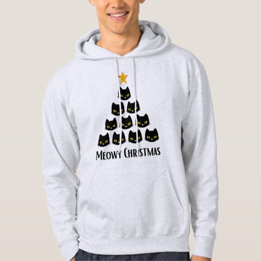 Meowy Kerstmis Hoodie (Voorkant)