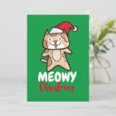 Meowy Kerstmis Kaart (Staand voorkant)