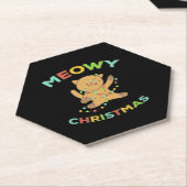 Meowy Kerstmis Kartonnen Onderzetters (Schuin)