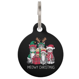 Meowy Kerstmis Kat Xmas Grappige Katten Liefhebber Huisdierpenning
