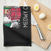 Meowy Kerstmis Kat Xmas Grappige Katten Liefhebber Theedoek (Quarter Fold)