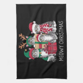 Meowy Kerstmis Kat Xmas Grappige Katten Liefhebber Theedoek (Verticaal)