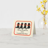 Meowy Kerstmis Katten  feestdag Kaart (Gele Bloem)