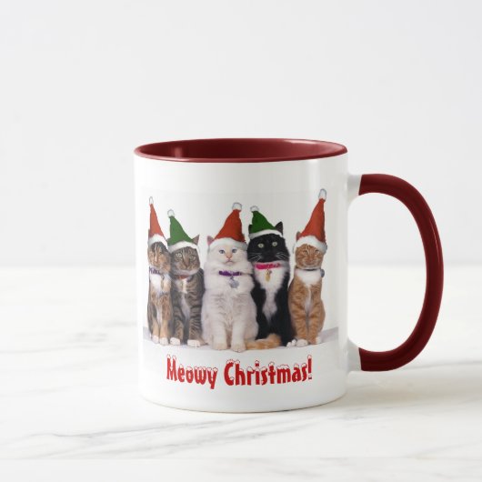 "Meowy Kerstmis!" Katten in Petten Mok (Rechts)