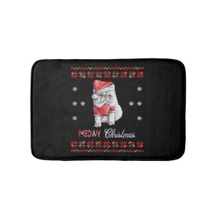 Meowy Kerstmis, Kattenliefhebber Vrolijk Kerstfees Badmat
